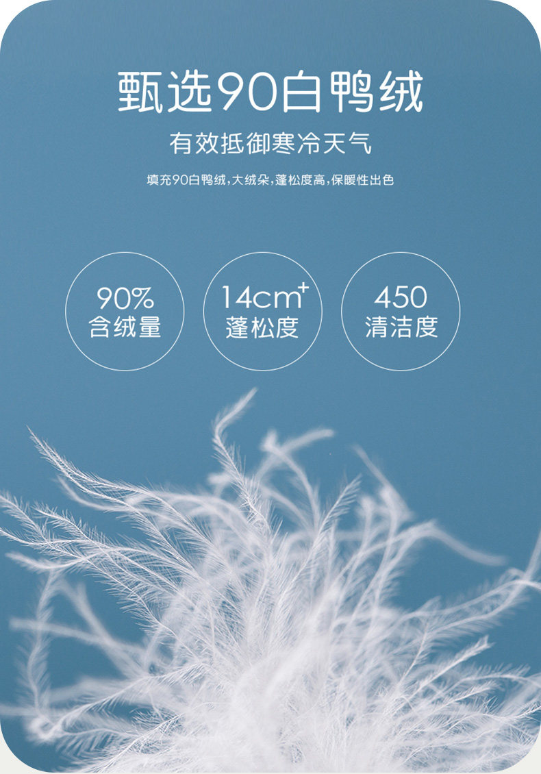高梵 儿童 时尚绣花水波纹 90白鸭绒羽绒服 图5