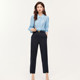 Evely Casual Pants Women's 2024 Spring New High-Waist Temperament Versatile Pants Navy Slim Straight Pants Women