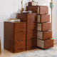 实木夹缝柜抽屉式收纳柜25/30/40/50cm加深窄储物五斗橱床头柜子