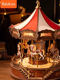 Ruolai carousel music box diy handmade music box children's fun assembled building blocks best friend's birthday Christmas gift