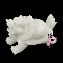 Natural Afghanistan white jade dragon tortoise pendulum piece Seiko sculpted home Shops Living Room Office Furnishing Adornment