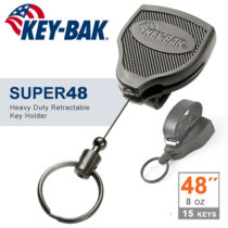 美国KEYBAK SUPER 48 强力伸缩绳钥匙扣装备扣防丢伸缩扣扣钥匙圈