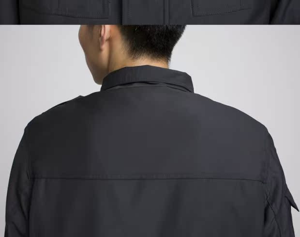 Authentic đơn vị dịch vụ bảo vệ mùa xuân và mùa thu phù hợp với nhiệm vụ bông áo khoác đồng phục nam và nữ an ninh áo khoác dài tay set đồ nam đẹp