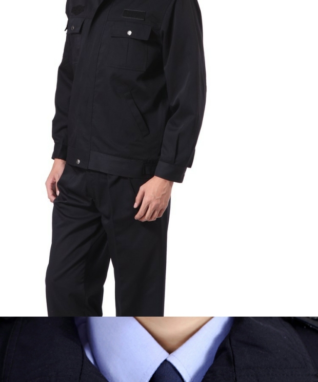Authentic đơn vị dịch vụ bảo vệ mùa xuân và mùa thu phù hợp với nhiệm vụ bông áo khoác đồng phục nam và nữ an ninh áo khoác dài tay set đồ nam đẹp