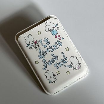 Onionion* Bird Bird Angel Bunny Magsafe Leather Strong Magnetic Portable Card Holder