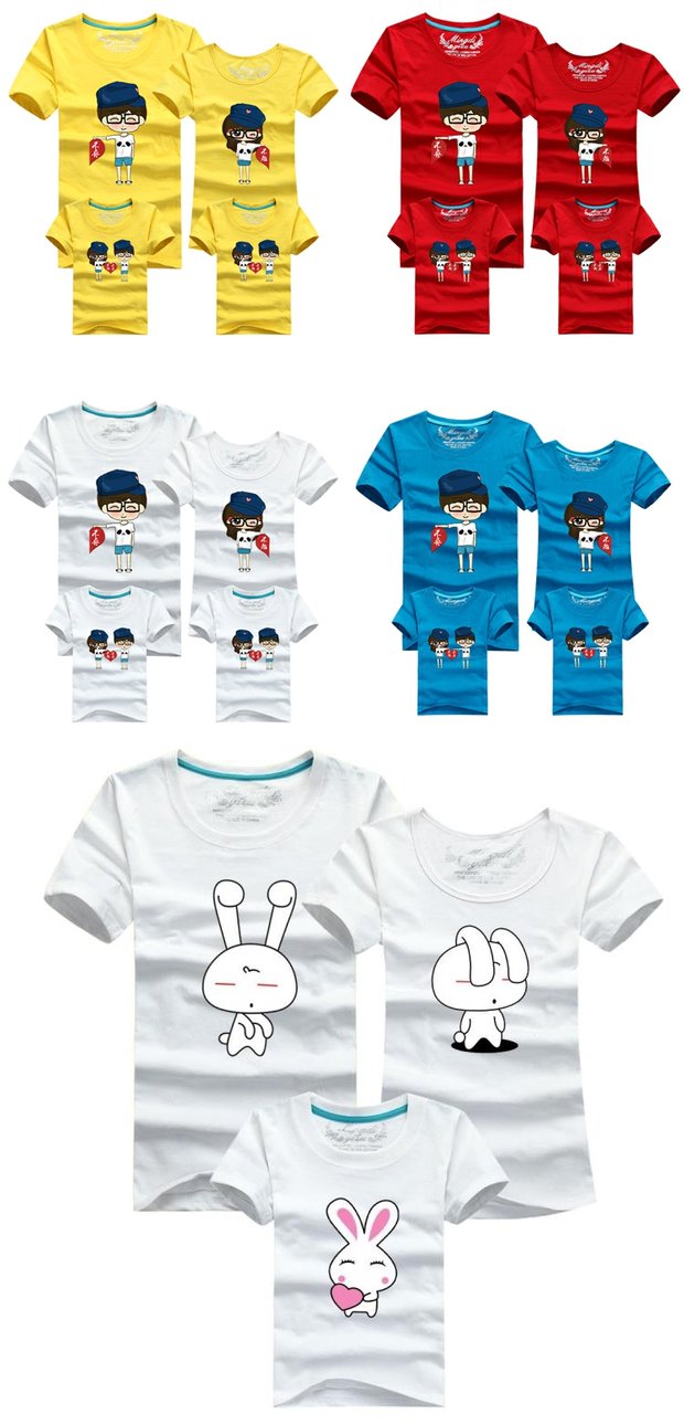 Cha mẹ-con 2018 hè mới cotton gia đình nhà áo thun ba mảnh thủy triều t Cha mẹ-con hè hè tay ngắn quần áo gia đình mùa hè