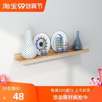 Punch-free bedroom wall shelf Wall TV Wall Wall Wall wall hanging shelf solid wood hanging wall plate partition