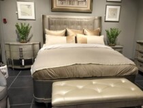 American art furniture Morly impression crocodile skin bed modern light luxury oak solid wood double bed customized