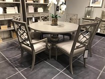 art furniture beauty Mori impressed the dining table American light luxury table solid wood carving column dining table and chair customized