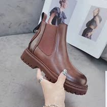 Qi Yan source factory-A European station autumn and winter New Chelsea short boots thick soled Joker Martin boots two cotton