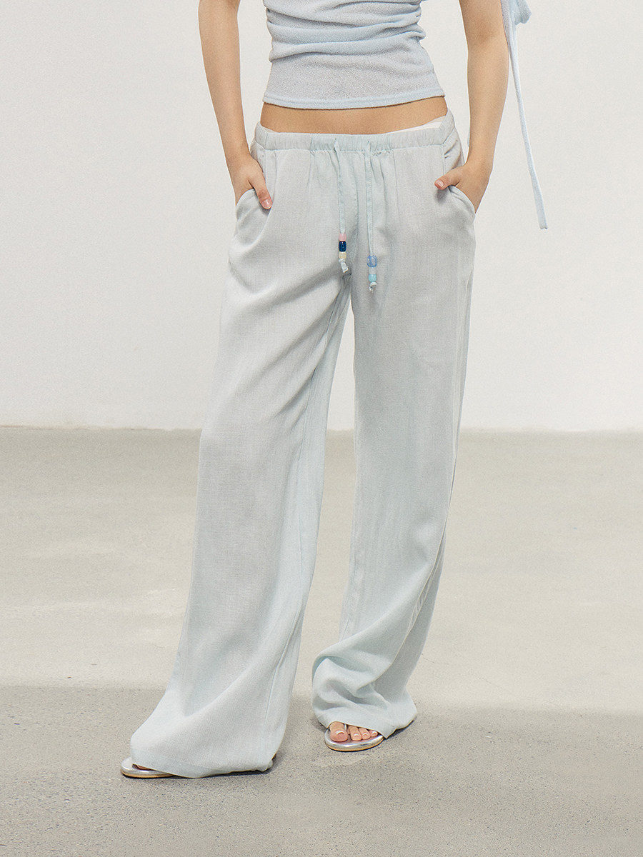 WITHMIN Blue Low-Rise Straight-Leg Trousers
