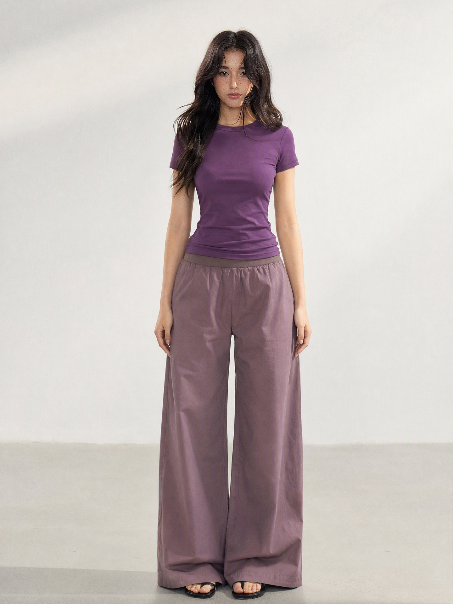 WITHMIN Purple Wide-Leg Trousers