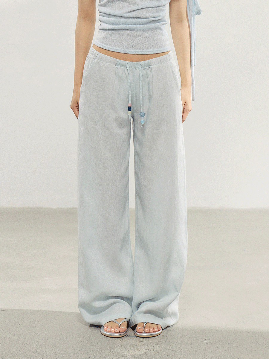 WITHMIN Blue Low-Rise Straight-Leg Trousers