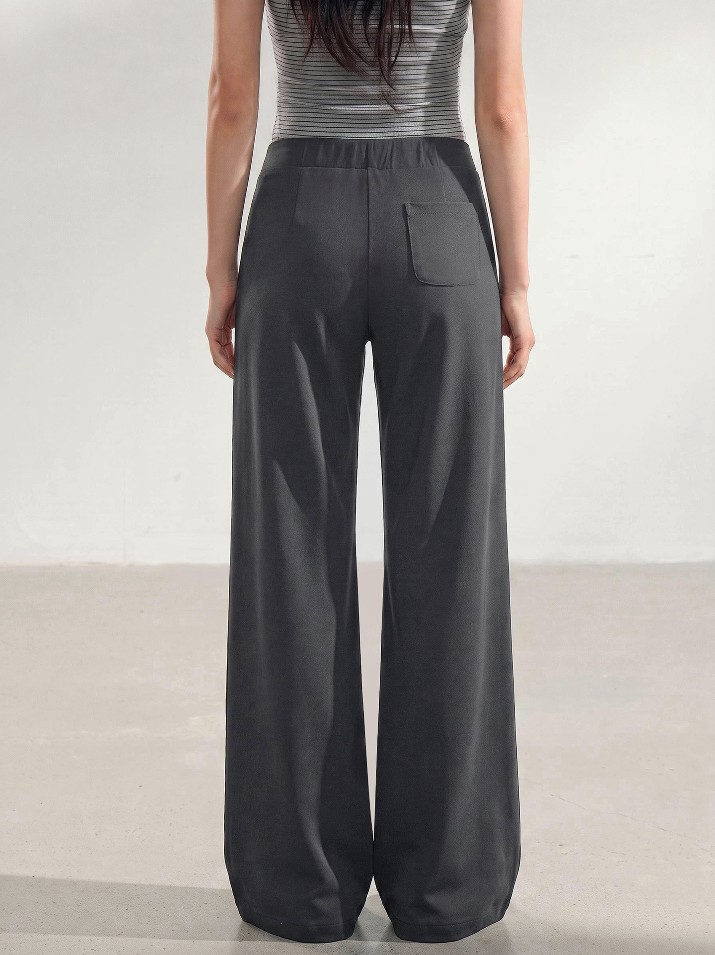 WITHMIN Dark Gray Straight-Leg Trousers
