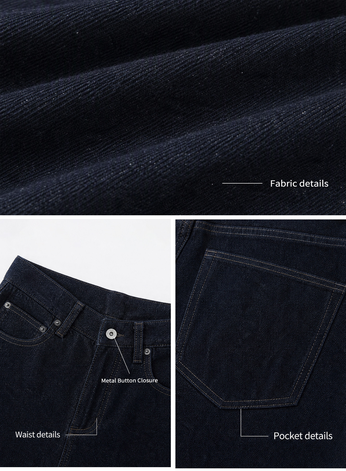 WITHMIN Washed Denim Jacket and Pants Set