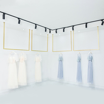 Golden wedding dress shelf Photo studio studio dress Xiuhe clothing display shelf Mens and womens clothing store ceiling hanging hanger