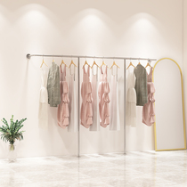 Clothing store wall hanging display rack stainless steel clothes rack Clothing store side hanging rack Childrens clothing store hanging rack