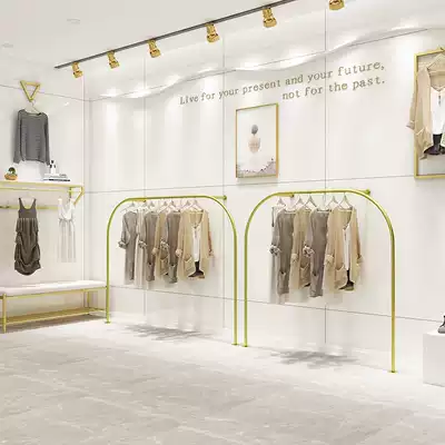 Clothing store wall hanging display rack wall shelves men's and women's wall hanging racks creative single-pole hanging clothes rack