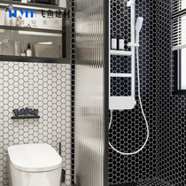 Nordic Minimalist Small Hexagonal Mosaic Black White Grey Toilet Tile Toilet Background Wall Kitchen Floor Tiles Kitchen Tile