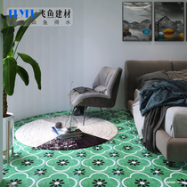 Moroccan Green Flowers Pattern Tile Toilet Kitchen Balcony Anti Slip Floor Tiles Restaurant Patio Brick 300