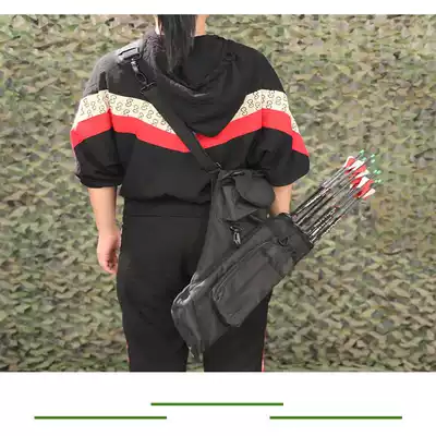 Archery target composite and durable traditional reverse bow three-tube arrow with quiver quiver kettle Quiver bow and arrow back loading quiver