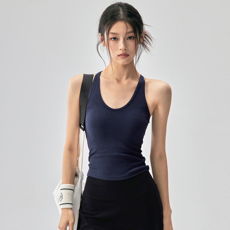British Morileon All-In-One Sports Vest Shock-Proof Beautiful Back Yoga Wear Outerwear Running Training Top