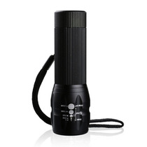 LED flashlight Three-speed riding equipment Long-range variable focus waterproof portable outdoor household