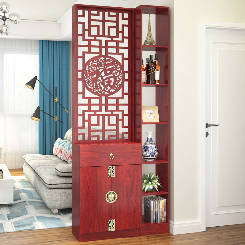 Screen partition shelf Modern simple living room Solid wood decoration Door room hall entrance cabinet Shoe cabinet Household door