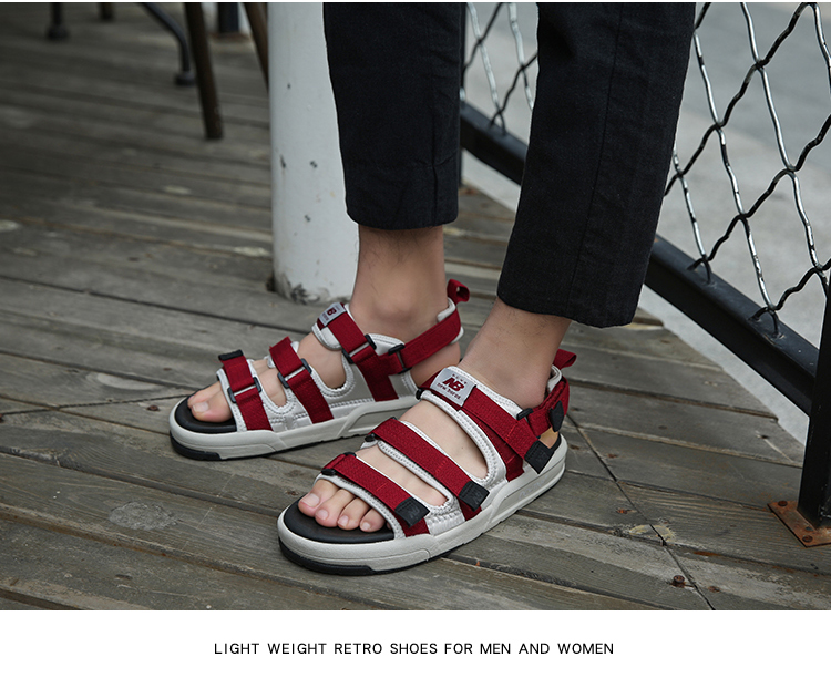 New Bailun Giày Nam Giới Co., Ltd. ủy quyền DCVT NB dép nữ mùa hè Velcro bãi biển thể thao dép nam dép quai hậu nữ đế cao