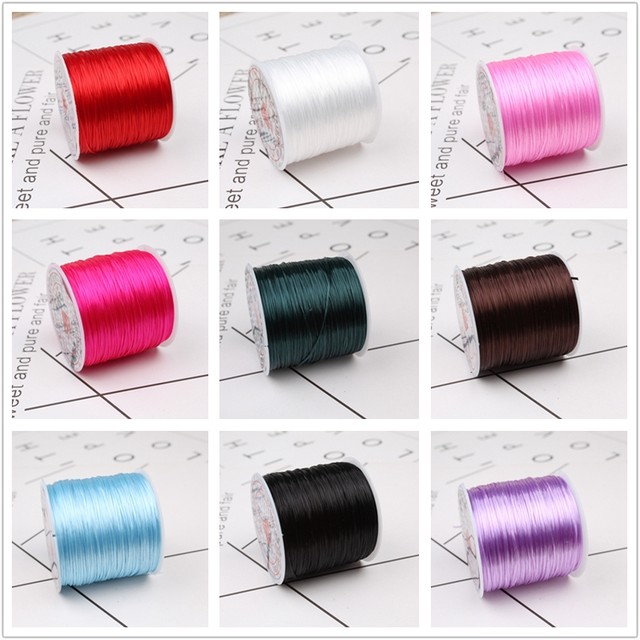 Wenwan beads crystal flat elastic silk thread bracelet bead thread wear-resistant beads elastic thread Buddha beads bracelet ເຊືອກ