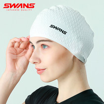 swans poetry drop grain swimming cap male and female with no-head fashion increasing waterproof silicone protective ear anti-water
