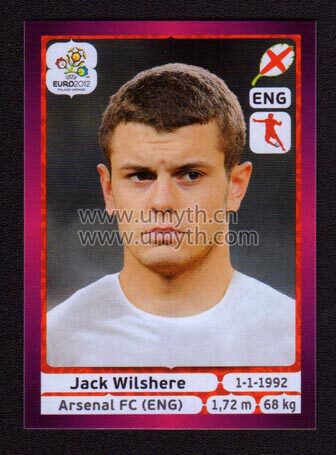 Panini 2012 European Cup star stickers German version of Jack Wilshire England #