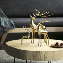 Alley trick 丨 living room TV cabinet decoration light luxury coffee table decoration model room metal lucky deer ornaments