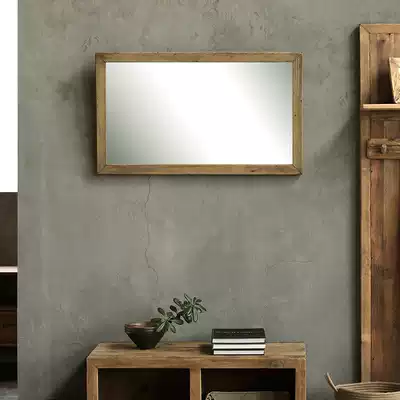 Alley trick Mirror Nordic House wood simple wall-mounted Mirror dressing room sink wash makeup Mirror