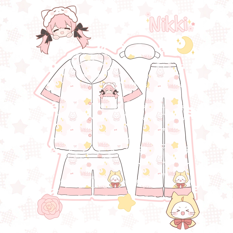 ＜Nuan Nuan Da Miao＞100% Pure Cotton Pajamas Fan-Made Three-Piece Loungewear Set (Shipped on the 20Th)