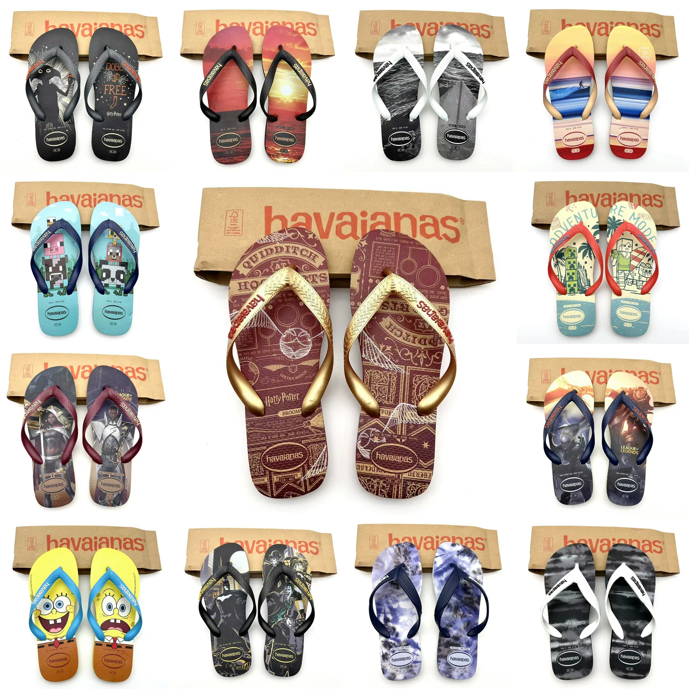 2024 Brazil Havaianas Havana Printing Human Body Drag Men and Women's Ninth Skid Slipper Spring and Summer