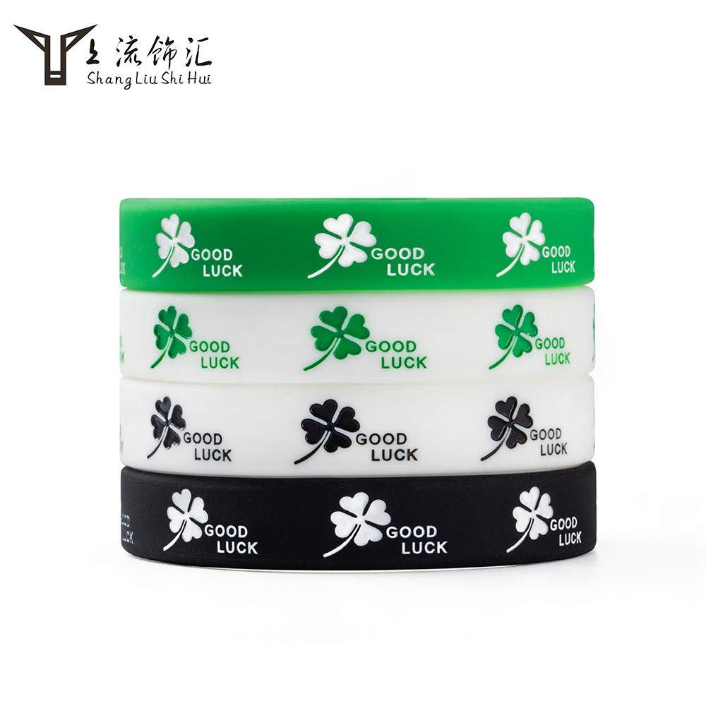 Original tide brand GOODLUCK four-leaf clover silicone bracelet men and women personality fashion wrist student rubber bracelet