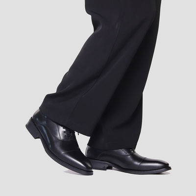 Pointed-toe leather shoes, men's three-joint business formal wear, British style invisible insole height-increasing shoes, men's commuting wedding groom shoes