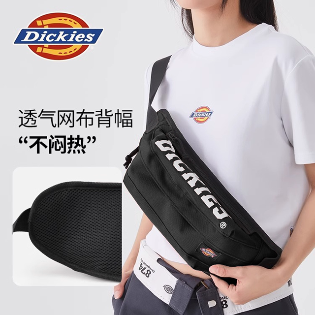 Dickies crossbody bag trendy brandy men's new waist bag couples breast bag printed large capacity single shoulder backpack ນັກຮຽນຍິງ
