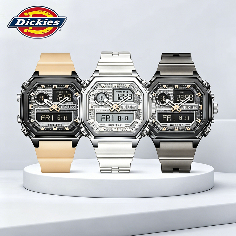 Dickies Watch Trendy Brand Multifunctional Watch Sports Transparent Dual Display Waterproof Electronic Watch Couple
