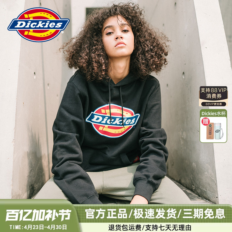 Dickies Hooded Sweatshirt for Women and Men, New Autumn and Winter Collection, All-Cotton Dickies Student American Style Trendy Casual Top