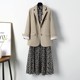 Spring 2022 high-end gray-brown lace-up floral dress British style age-reducing niche suit two-piece women