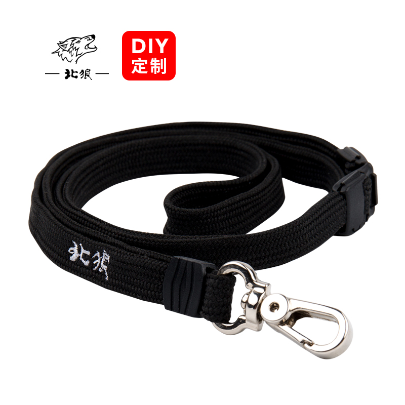 North Wolf press full lanyard outdoor survival whistle hook anti-strain mobile phone lanyard lanyard whistle neck rope black 008
