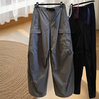 设计感潮流工装裤女2026春季新款酷飒风高腰大码休闲裤阔腿九分裤