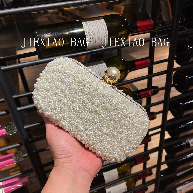 Pearl Head Double-Sided Pearl High-End Cheongsam Clutch Dress Bag Fashion Retro Fairy Crossbody Handbag