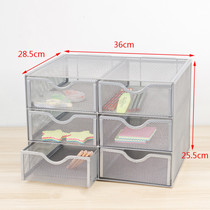 Desktop multi-layer A4 document and data storage rack A5 voucher and bill classification and sorting box with drawer Wrought iron shelf