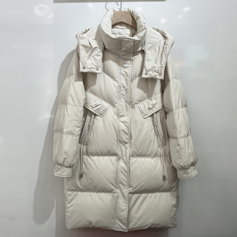 Authentic Zc 2024 New Model down Jacket, Mid-Length Casual Thickened down Coat with Detachable Hood