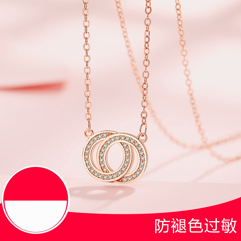 925 Sterling Silver Necklace Female Pendant Clavicle Chain Light Luxury Niche Brand Design Sense Birthday New Year Gift for Girlfriend A