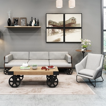 LOFT Industrial Wind Retro Antique Iron Art Sofa Tea Table Combined American Creative Studio Office Sofa Trio