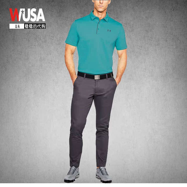 Hoa Kỳ mua UA Tech An Dema golf polo áo sơ mi nam ve áo màu rắn kinh doanh áo thun ngắn tay áo polo mlb
